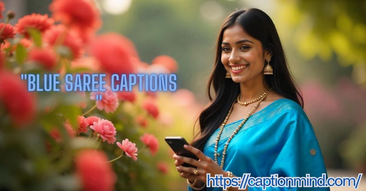 Blue Saree Captions : With Emoji For Instagram