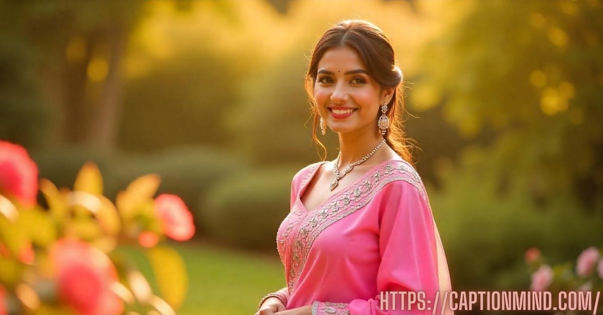 Pink Saree Captions for Instagram:ready to slay the day